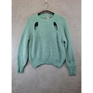 Worthington Womens Pullover Long Sleeve Sweater Size Large Cut Outs